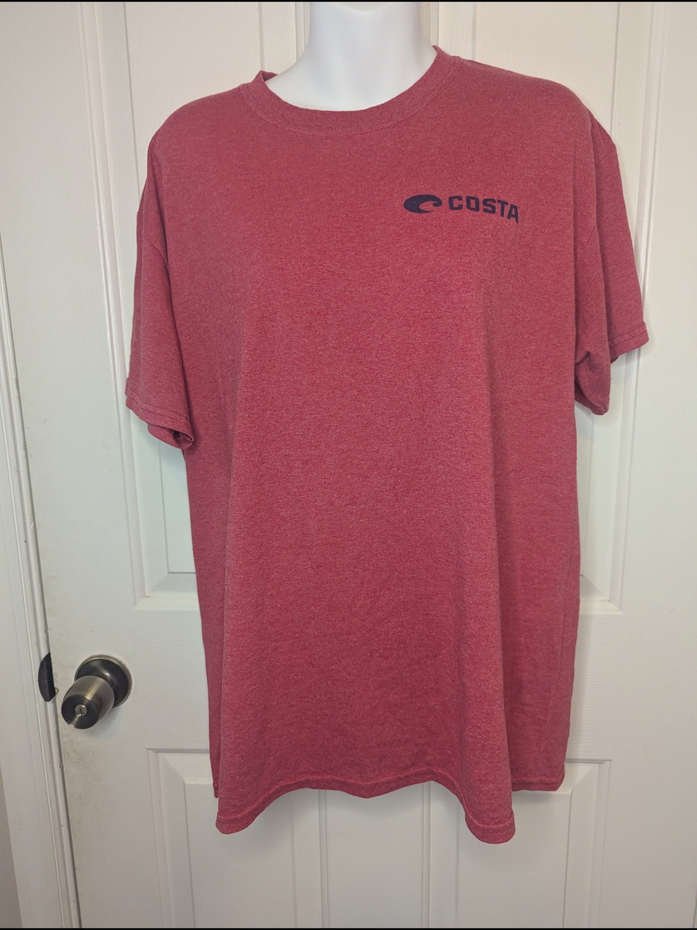 Costa Del Mar Shirt Mens L Large Red Heathered Short Sleeve Fishing Graphic Tee